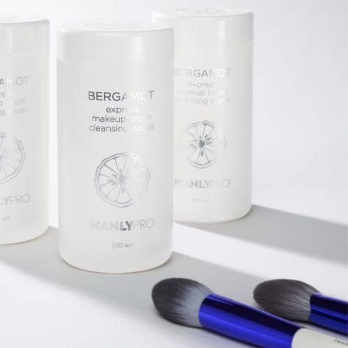 Салфетки Manlypro для очищения макияжных кистей Bergamot Express makeup brush cleansing wipes100 шт 4